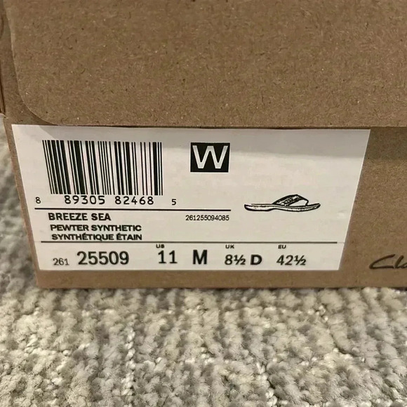 Clarks Women's Breeze Sea Pewter Synthetic 11 Wide - Picture 4 of 7